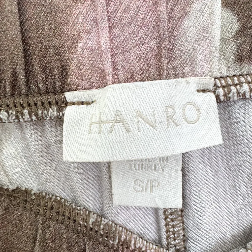 Hanro Womens Lounge Sleep PJ Pants Size S Flowy Comfy Casual Abstract Brown